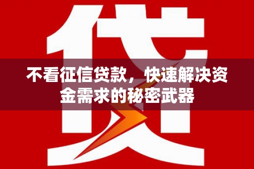 德化不看征信贷款，快速解决资金需求的秘密武器