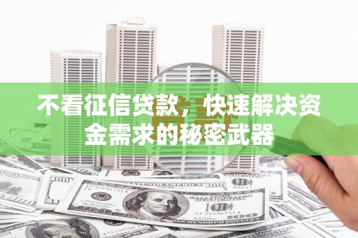 德化不看征信贷款，快速解决资金需求的秘密武器