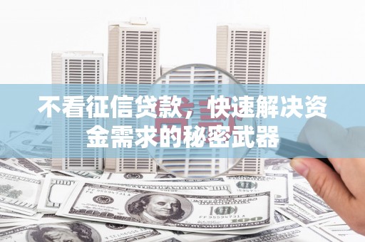 德化不看征信贷款，快速解决资金需求的秘密武器
