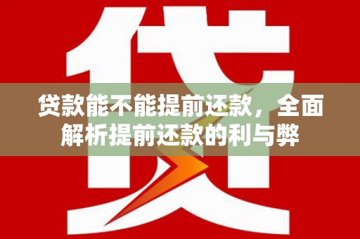 德化贷款能不能提前还款，全面解析提前还款的利与弊