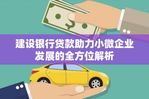 德化建设银行贷款助力小微企业发展的全方位解析