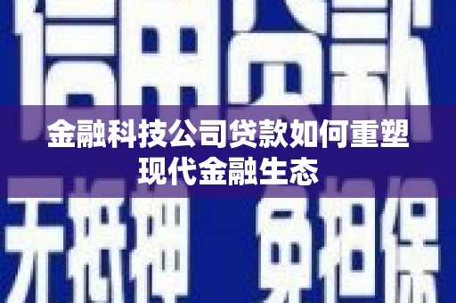 德化金融科技公司贷款如何重塑现代金融生态